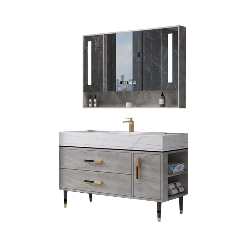 Contemporary Sink Cabinet Mirror Cabinet Wooden Vanity Cabinet for Bathroom Vanity & Faucet & Mirror Cabinet 28"L x 22"W x 31"H Smart Control Included Clearhalo 'Bathroom Remodel & Bathroom Fixtures' 'Bathroom Vanities' 'bathroom_vanities' 'Home Improvement' 'home_improvement' 'home_improvement_bathroom_vanities' 6416511