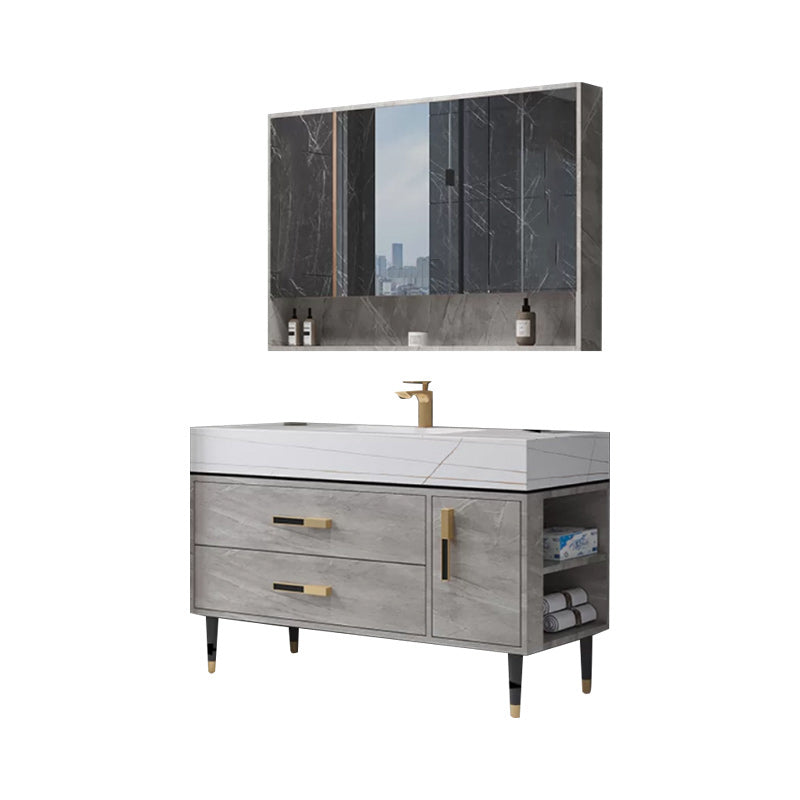 Contemporary Sink Cabinet Mirror Cabinet Wooden Vanity Cabinet for Bathroom Vanity & Faucet & Mirror Cabinet Smart Control Not Included Clearhalo 'Bathroom Remodel & Bathroom Fixtures' 'Bathroom Vanities' 'bathroom_vanities' 'Home Improvement' 'home_improvement' 'home_improvement_bathroom_vanities' 6416516