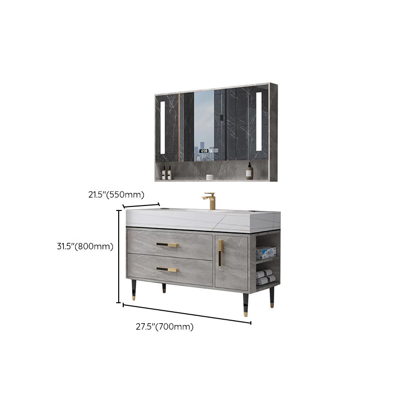 Contemporary Sink Cabinet Mirror Cabinet Wooden Vanity Cabinet for Bathroom Clearhalo 'Bathroom Remodel & Bathroom Fixtures' 'Bathroom Vanities' 'bathroom_vanities' 'Home Improvement' 'home_improvement' 'home_improvement_bathroom_vanities' 6416521
