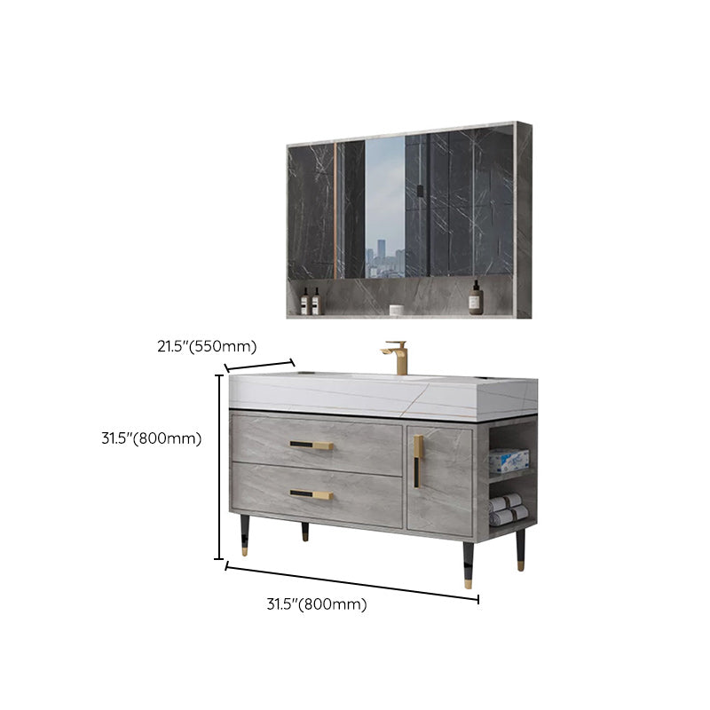 Contemporary Sink Cabinet Mirror Cabinet Wooden Vanity Cabinet for Bathroom Clearhalo 'Bathroom Remodel & Bathroom Fixtures' 'Bathroom Vanities' 'bathroom_vanities' 'Home Improvement' 'home_improvement' 'home_improvement_bathroom_vanities' 6416524