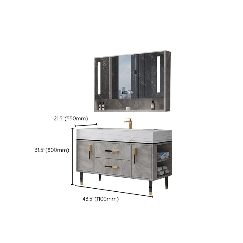 Contemporary Sink Cabinet Mirror Cabinet Wooden Vanity Cabinet for Bathroom Clearhalo 'Bathroom Remodel & Bathroom Fixtures' 'Bathroom Vanities' 'bathroom_vanities' 'Home Improvement' 'home_improvement' 'home_improvement_bathroom_vanities' 6416529