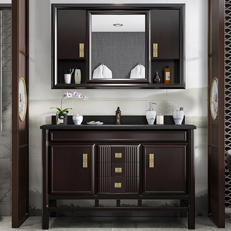 Traditional Wood Sink Vanity Solid Color Wall Mount Vanity Cabinet Vanity & Faucet & Mirror Cabinet Clearhalo 'Bathroom Remodel & Bathroom Fixtures' 'Bathroom Vanities' 'bathroom_vanities' 'Home Improvement' 'home_improvement' 'home_improvement_bathroom_vanities' 6416565