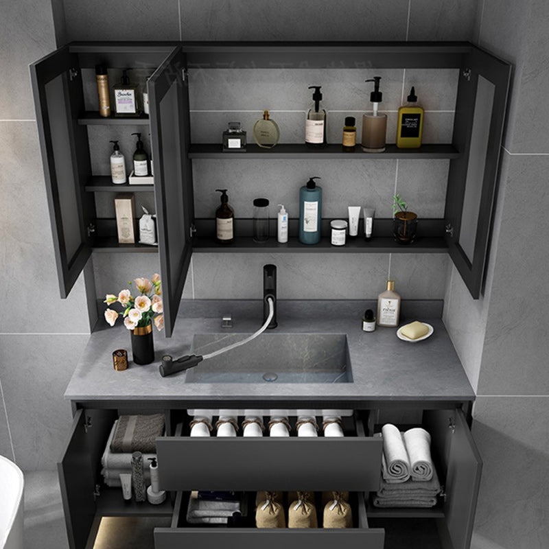 Modern Sink Vanity Wall Mount Bathroom Vanity Cabinet with Storage Shelving Clearhalo 'Bathroom Remodel & Bathroom Fixtures' 'Bathroom Vanities' 'bathroom_vanities' 'Home Improvement' 'home_improvement' 'home_improvement_bathroom_vanities' 6416591
