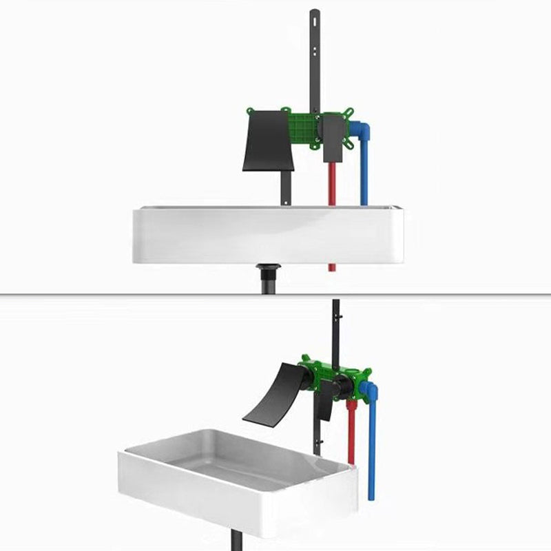 Luxury Wall Mounted Bathroom Faucet Lever Handles Low Arc Solid Brass Faucet Clearhalo 'Bathroom Remodel & Bathroom Fixtures' 'Bathroom Sink Faucets' 'Bathroom Sinks & Faucet Components' 'bathroom_sink_faucets' 'Home Improvement' 'home_improvement' 'home_improvement_bathroom_sink_faucets' 6416930