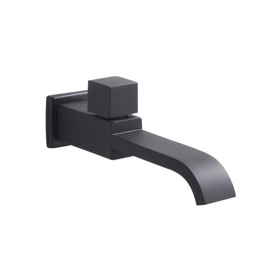 Contemporary Wall Mounted Bathroom Faucet Knob Handle Solid Brass Square Faucet Clearhalo 'Bathroom Remodel & Bathroom Fixtures' 'Bathroom Sink Faucets' 'Bathroom Sinks & Faucet Components' 'bathroom_sink_faucets' 'Home Improvement' 'home_improvement' 'home_improvement_bathroom_sink_faucets' 6416941
