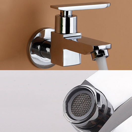 Contemporary Wall Mounted Bathroom Faucet Lever Handles Solid Brass Faucet Clearhalo 'Bathroom Remodel & Bathroom Fixtures' 'Bathroom Sink Faucets' 'Bathroom Sinks & Faucet Components' 'bathroom_sink_faucets' 'Home Improvement' 'home_improvement' 'home_improvement_bathroom_sink_faucets' 6416990