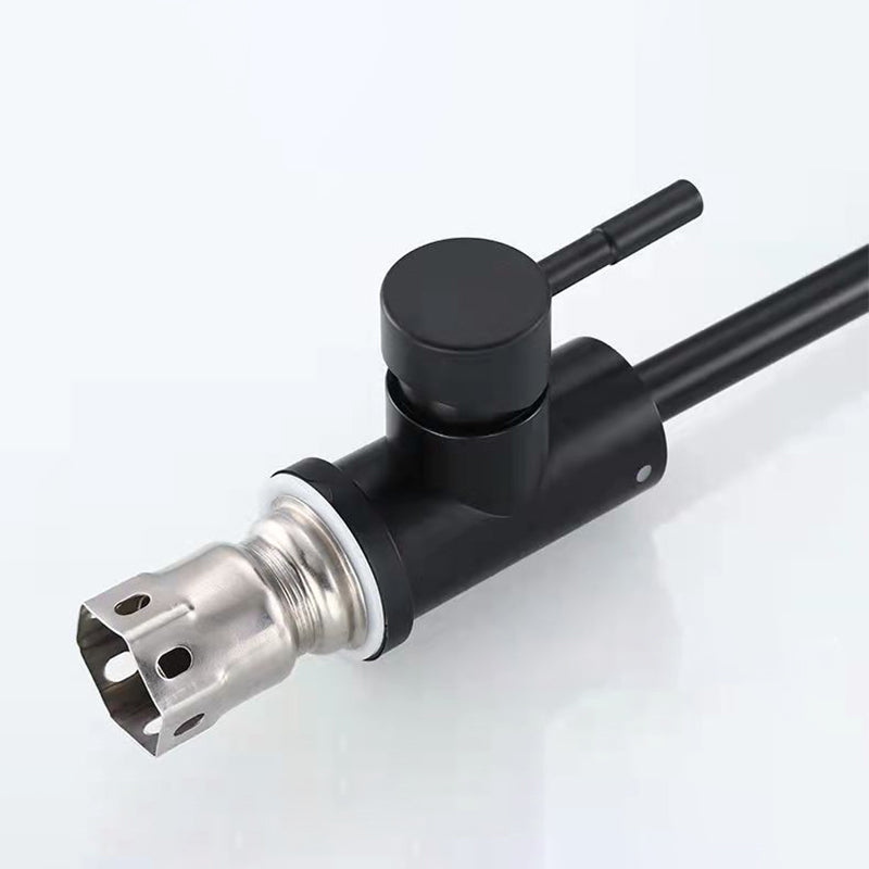 Modern 1-Handle 1-Hole Faucets Black and Silver Standard Kitchen Faucet Clearhalo 'Home Improvement' 'home_improvement' 'home_improvement_kitchen_faucets' 'Kitchen Faucets' 'Kitchen Remodel & Kitchen Fixtures' 'Kitchen Sinks & Faucet Components' 'kitchen_faucets' 6417031