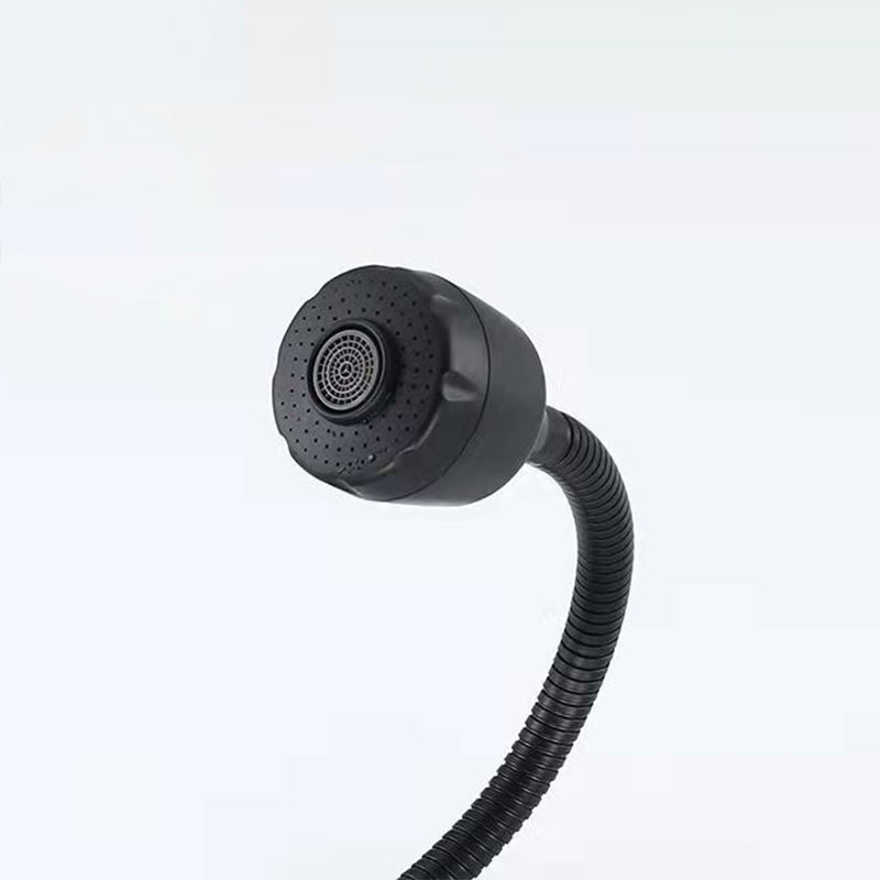 Modern 1-Handle 1-Hole Faucets Black and Silver Standard Kitchen Faucet Clearhalo 'Home Improvement' 'home_improvement' 'home_improvement_kitchen_faucets' 'Kitchen Faucets' 'Kitchen Remodel & Kitchen Fixtures' 'Kitchen Sinks & Faucet Components' 'kitchen_faucets' 6417032