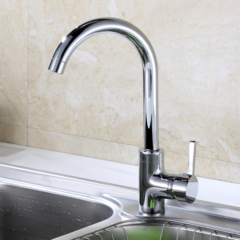 Modern Kitchen Faucet Zinc with Handles and Supply Lines Bar Prep Kitchen Faucet Clearhalo 'Home Improvement' 'home_improvement' 'home_improvement_kitchen_faucets' 'Kitchen Faucets' 'Kitchen Remodel & Kitchen Fixtures' 'Kitchen Sinks & Faucet Components' 'kitchen_faucets' 6417037