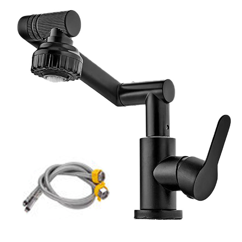 Modern Faucet 1-Handle 1-Hole Single Level Low Profile Pot Filler Kitchen Faucet Black Supply Lines Included Clearhalo 'Home Improvement' 'home_improvement' 'home_improvement_kitchen_faucets' 'Kitchen Faucets' 'Kitchen Remodel & Kitchen Fixtures' 'Kitchen Sinks & Faucet Components' 'kitchen_faucets' 6417048