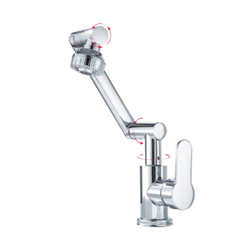 Modern Faucet 1-Handle 1-Hole Single Level Low Profile Pot Filler Kitchen Faucet Silver Supply Lines Not Included Clearhalo 'Home Improvement' 'home_improvement' 'home_improvement_kitchen_faucets' 'Kitchen Faucets' 'Kitchen Remodel & Kitchen Fixtures' 'Kitchen Sinks & Faucet Components' 'kitchen_faucets' 6417049