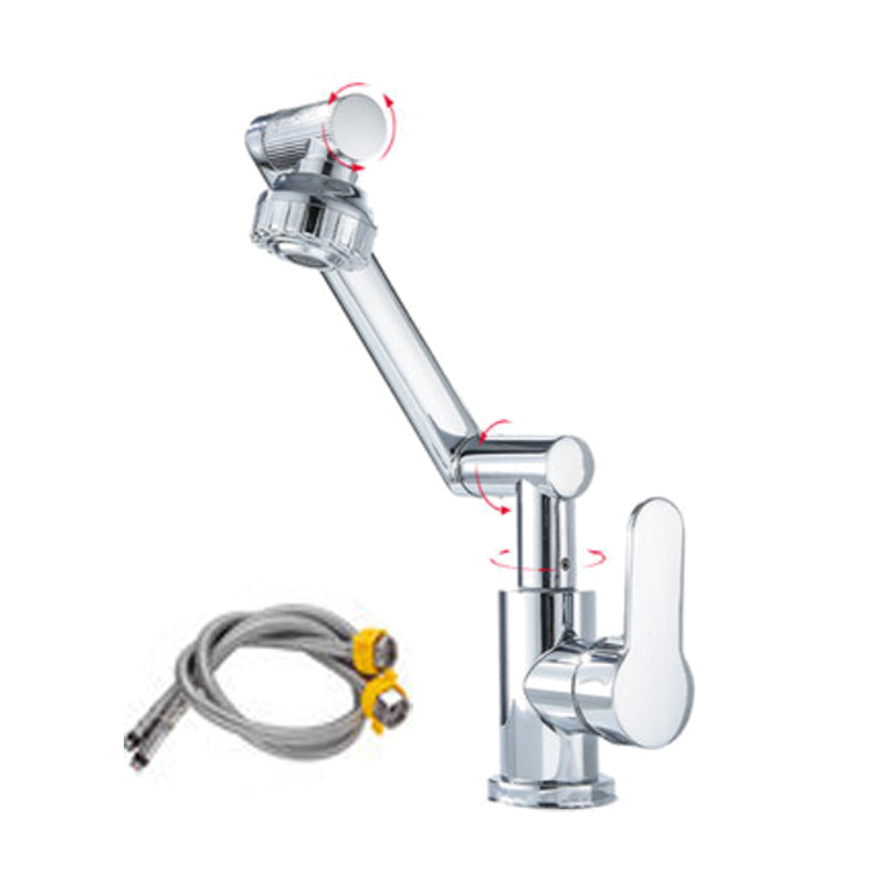 Modern Faucet 1-Handle 1-Hole Single Level Low Profile Pot Filler Kitchen Faucet Silver Supply Lines Included Clearhalo 'Home Improvement' 'home_improvement' 'home_improvement_kitchen_faucets' 'Kitchen Faucets' 'Kitchen Remodel & Kitchen Fixtures' 'Kitchen Sinks & Faucet Components' 'kitchen_faucets' 6417051