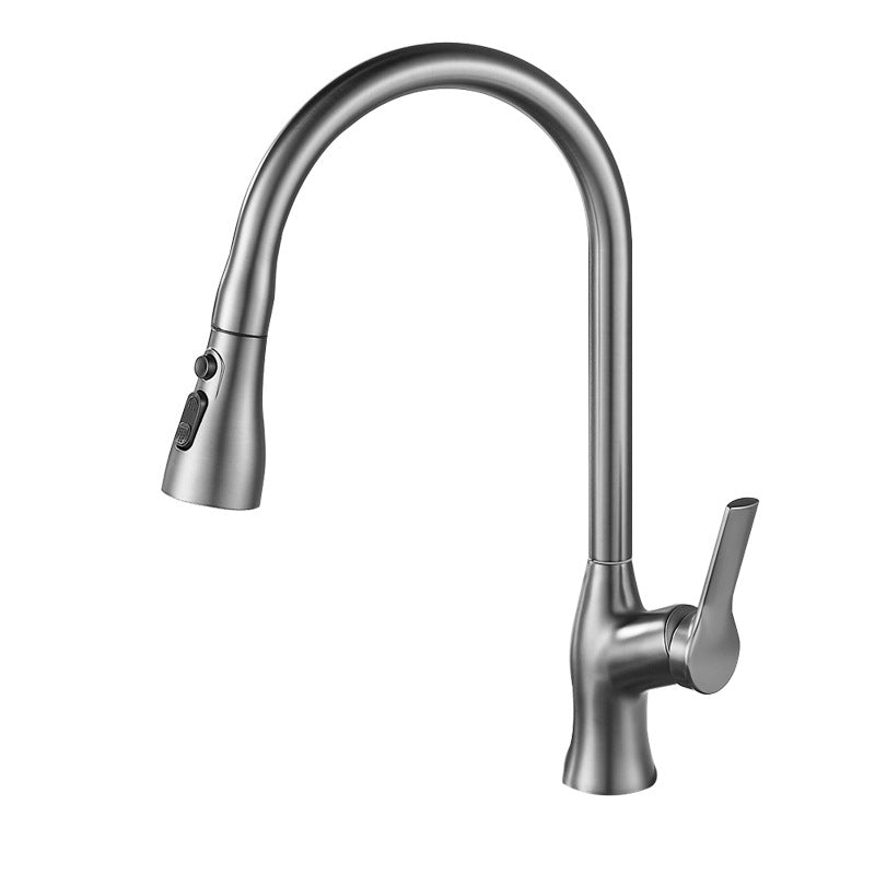 Modern 1-Handle Faucet Copper Pull down with Water Dispenser Standard Kitchen Faucet Clearhalo 'Home Improvement' 'home_improvement' 'home_improvement_kitchen_faucets' 'Kitchen Faucets' 'Kitchen Remodel & Kitchen Fixtures' 'Kitchen Sinks & Faucet Components' 'kitchen_faucets' 6417073