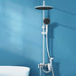Wall Mounted Shower Arm Shower Faucet Metal Shower System with Slide Bar in White Clearhalo 'Bathroom Remodel & Bathroom Fixtures' 'Home Improvement' 'home_improvement' 'home_improvement_shower_faucets' 'Shower Faucets & Systems' 'shower_faucets' 'Showers & Bathtubs Plumbing' 'Showers & Bathtubs' 6417118
