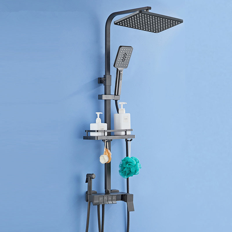 Modern Adjustable Shower Stainless Steel Shower Head Shower Faucet on Wall Clearhalo 'Bathroom Remodel & Bathroom Fixtures' 'Home Improvement' 'home_improvement' 'home_improvement_shower_faucets' 'Shower Faucets & Systems' 'shower_faucets' 'Showers & Bathtubs Plumbing' 'Showers & Bathtubs' 6417129