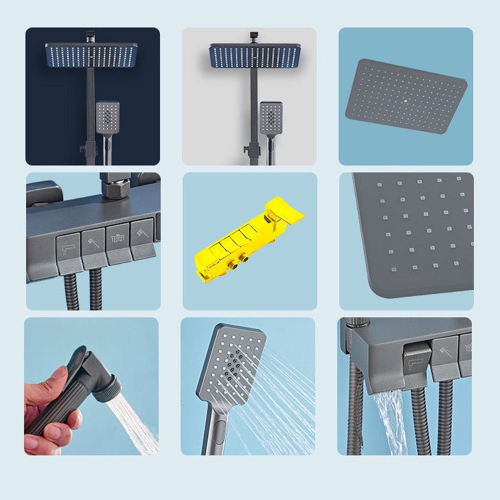 Modern Adjustable Shower Stainless Steel Shower Head Shower Faucet on Wall Clearhalo 'Bathroom Remodel & Bathroom Fixtures' 'Home Improvement' 'home_improvement' 'home_improvement_shower_faucets' 'Shower Faucets & Systems' 'shower_faucets' 'Showers & Bathtubs Plumbing' 'Showers & Bathtubs' 6417133