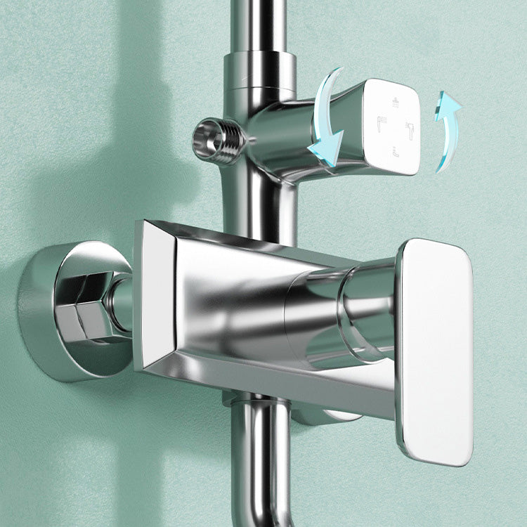 Modern Pressure Balanced Diverter Valve Shower Metal Shower Head Shower Faucet On Wall Clearhalo 'Bathroom Remodel & Bathroom Fixtures' 'Home Improvement' 'home_improvement' 'home_improvement_shower_faucets' 'Shower Faucets & Systems' 'shower_faucets' 'Showers & Bathtubs Plumbing' 'Showers & Bathtubs' 6417155