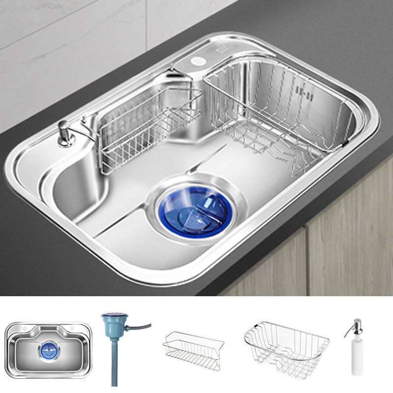 Contemporary Style Kitchen Sink Pure Color Stainless Steel 2 Holes Drop-In Kitchen Sink 29.5"L x 18.9"W x 8.7"H Sink Only None Clearhalo 'Home Improvement' 'home_improvement' 'home_improvement_kitchen_sinks' 'Kitchen Remodel & Kitchen Fixtures' 'Kitchen Sinks & Faucet Components' 'Kitchen Sinks' 'kitchen_sinks' 6417228