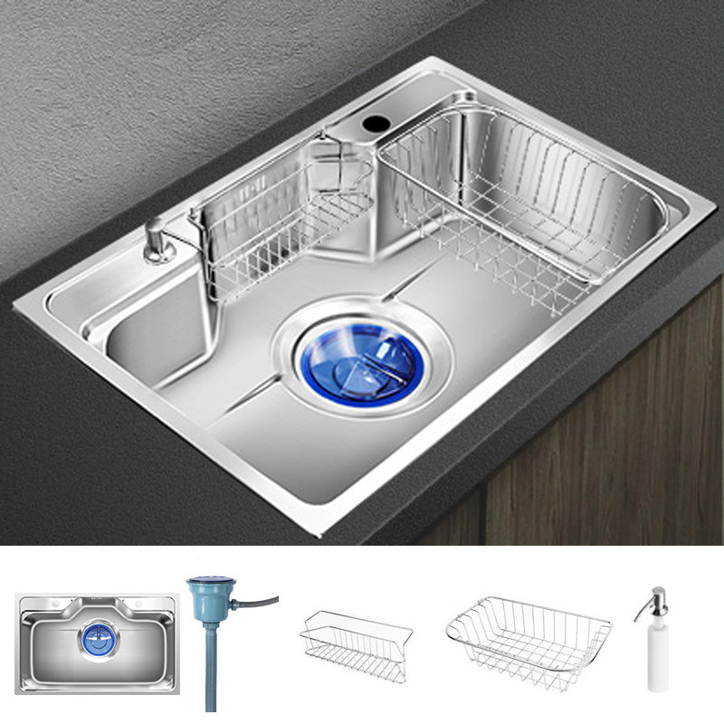 Contemporary Style Kitchen Sink Pure Color Stainless Steel 2 Holes Drop-In Kitchen Sink 31"L x 19"W x 9"H Sink Only None Clearhalo 'Home Improvement' 'home_improvement' 'home_improvement_kitchen_sinks' 'Kitchen Remodel & Kitchen Fixtures' 'Kitchen Sinks & Faucet Components' 'Kitchen Sinks' 'kitchen_sinks' 6417237
