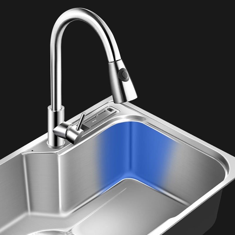 Contemporary Style Kitchen Sink Pure Color Stainless Steel 2 Holes Drop-In Kitchen Sink Clearhalo 'Home Improvement' 'home_improvement' 'home_improvement_kitchen_sinks' 'Kitchen Remodel & Kitchen Fixtures' 'Kitchen Sinks & Faucet Components' 'Kitchen Sinks' 'kitchen_sinks' 6417240