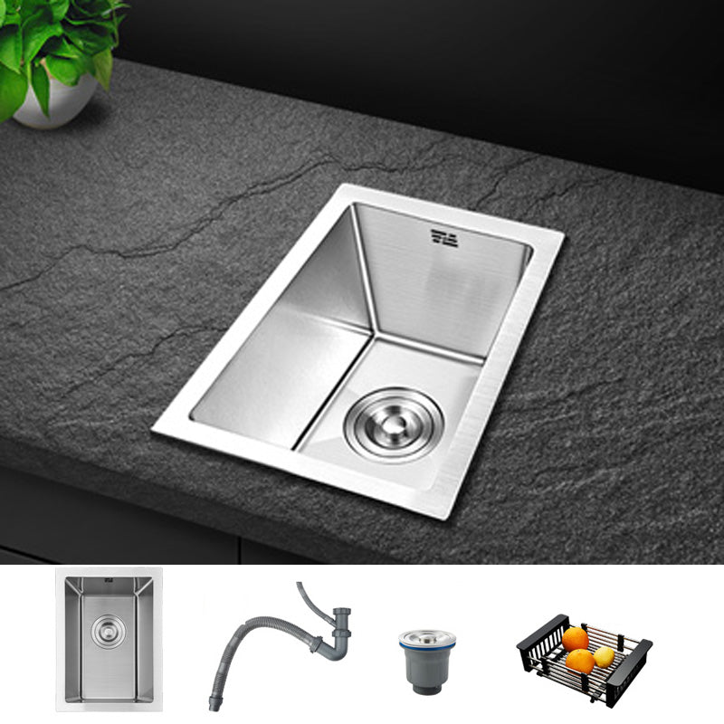 Contemporary Style Kitchen Sink Stainless Steel Rectangle Drop-In Kitchen Sink 10"L x 16"W x 8"H Sink Only None Clearhalo 'Home Improvement' 'home_improvement' 'home_improvement_kitchen_sinks' 'Kitchen Remodel & Kitchen Fixtures' 'Kitchen Sinks & Faucet Components' 'Kitchen Sinks' 'kitchen_sinks' 6417262