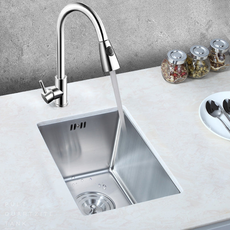 Contemporary Style Kitchen Sink Stainless Steel Rectangle Drop-In Kitchen Sink Clearhalo 'Home Improvement' 'home_improvement' 'home_improvement_kitchen_sinks' 'Kitchen Remodel & Kitchen Fixtures' 'Kitchen Sinks & Faucet Components' 'Kitchen Sinks' 'kitchen_sinks' 6417267