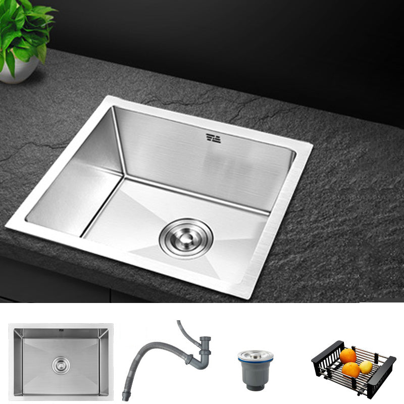 Contemporary Style Kitchen Sink Stainless Steel Rectangle Drop-In Kitchen Sink 18"L x 16"W x 8"H Sink Only None Clearhalo 'Home Improvement' 'home_improvement' 'home_improvement_kitchen_sinks' 'Kitchen Remodel & Kitchen Fixtures' 'Kitchen Sinks & Faucet Components' 'Kitchen Sinks' 'kitchen_sinks' 6417270
