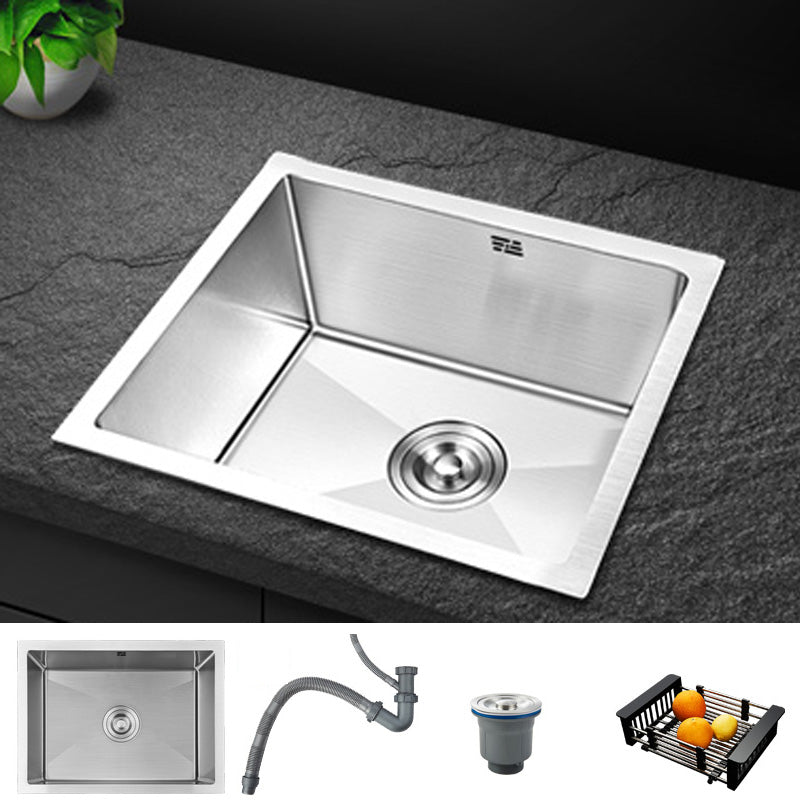 Contemporary Style Kitchen Sink Stainless Steel Rectangle Drop-In Kitchen Sink 19"L x 16"W x 8"H Sink Only None Clearhalo 'Home Improvement' 'home_improvement' 'home_improvement_kitchen_sinks' 'Kitchen Remodel & Kitchen Fixtures' 'Kitchen Sinks & Faucet Components' 'Kitchen Sinks' 'kitchen_sinks' 6417271