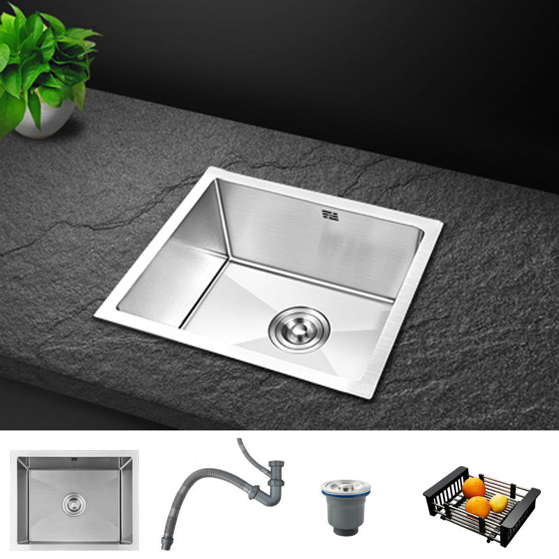 Contemporary Style Kitchen Sink Stainless Steel Rectangle Drop-In Kitchen Sink 15"L x 12"W x 8"H Sink Only None Clearhalo 'Home Improvement' 'home_improvement' 'home_improvement_kitchen_sinks' 'Kitchen Remodel & Kitchen Fixtures' 'Kitchen Sinks & Faucet Components' 'Kitchen Sinks' 'kitchen_sinks' 6417278
