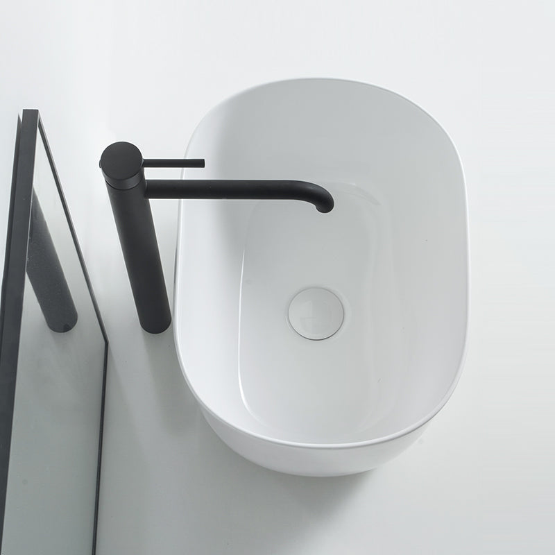 Modern Vessel Lavatory Sink Oval Porcelain with Pop-Up Drain Vessel Sink Clearhalo 'Bathroom Remodel & Bathroom Fixtures' 'Bathroom Sinks & Faucet Components' 'Bathroom Sinks' 'bathroom_sink' 'Home Improvement' 'home_improvement' 'home_improvement_bathroom_sink' 6417377