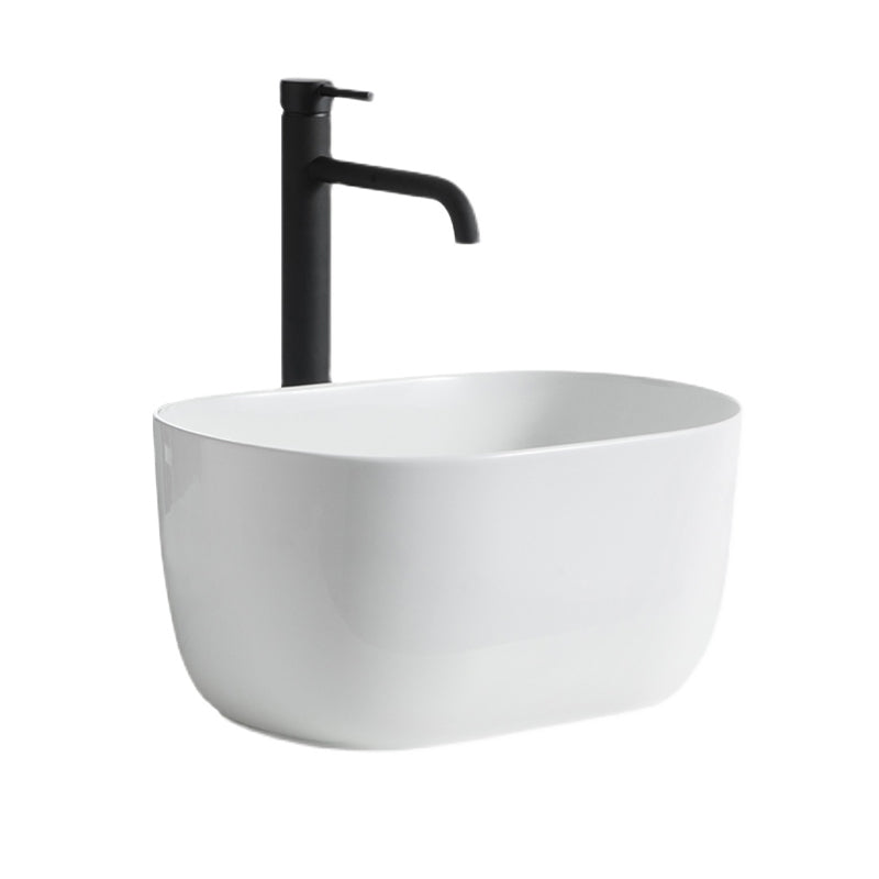 Modern Vessel Lavatory Sink Oval Porcelain with Pop-Up Drain Vessel Sink Clearhalo 'Bathroom Remodel & Bathroom Fixtures' 'Bathroom Sinks & Faucet Components' 'Bathroom Sinks' 'bathroom_sink' 'Home Improvement' 'home_improvement' 'home_improvement_bathroom_sink' 6417384