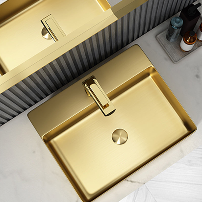 Modern Bathroom Sink Rectangular Bathroom Sink with Basin and Faucet Clearhalo 'Bathroom Remodel & Bathroom Fixtures' 'Bathroom Sinks & Faucet Components' 'Bathroom Sinks' 'bathroom_sink' 'Home Improvement' 'home_improvement' 'home_improvement_bathroom_sink' 6417413