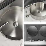 Modern Vessel Bathroom Sink Metal Round with Pop-Up Drain Wash Stand Clearhalo 'Bathroom Remodel & Bathroom Fixtures' 'Bathroom Sinks & Faucet Components' 'Bathroom Sinks' 'bathroom_sink' 'Home Improvement' 'home_improvement' 'home_improvement_bathroom_sink' 6417442