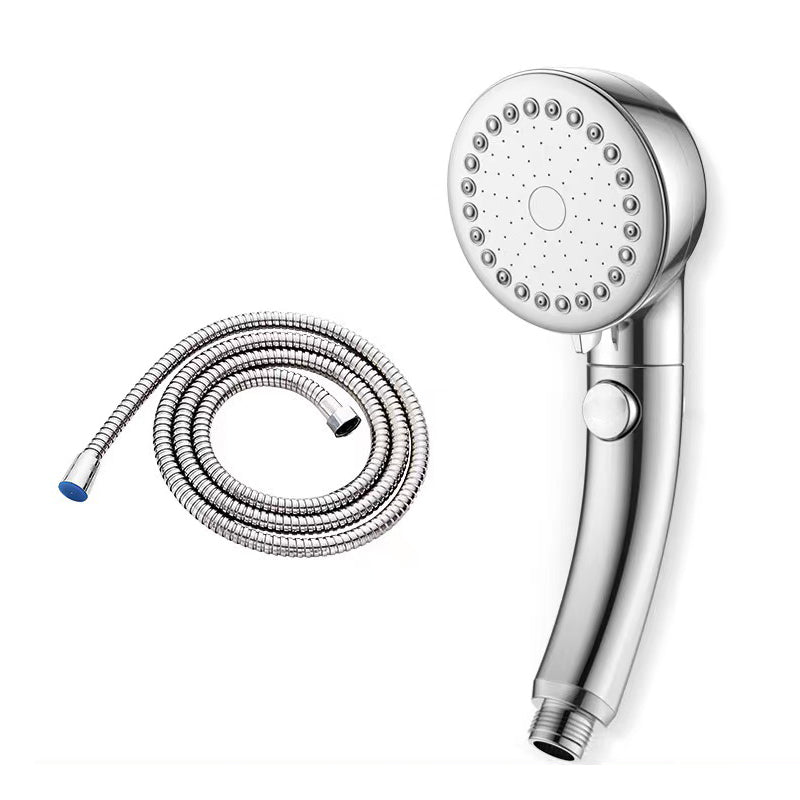 Modern Plastic Shower Head Bathroom Shower Head with Adjustable Spray Pattern Silver Shower Head with Hose Clearhalo 'Bathroom Remodel & Bathroom Fixtures' 'Home Improvement' 'home_improvement' 'home_improvement_shower_heads' 'Shower Heads' 'shower_heads' 'Showers & Bathtubs Plumbing' 'Showers & Bathtubs' 6417493