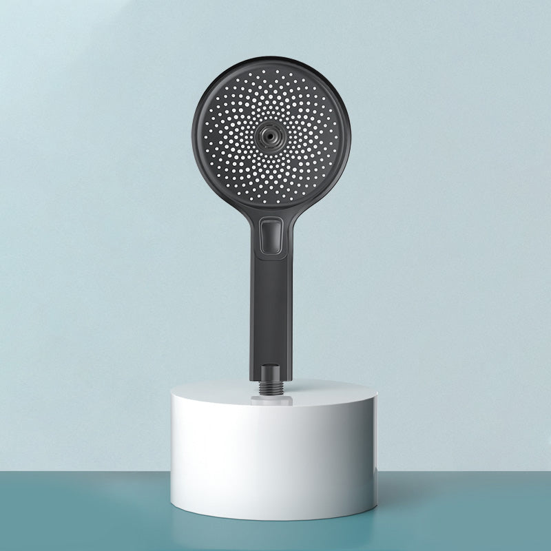 Contemporary Shower Head Color Block Square and Round Handheld Shower Head Round Black/Gray Clearhalo 'Bathroom Remodel & Bathroom Fixtures' 'Home Improvement' 'home_improvement' 'home_improvement_shower_heads' 'Shower Heads' 'shower_heads' 'Showers & Bathtubs Plumbing' 'Showers & Bathtubs' 6417509