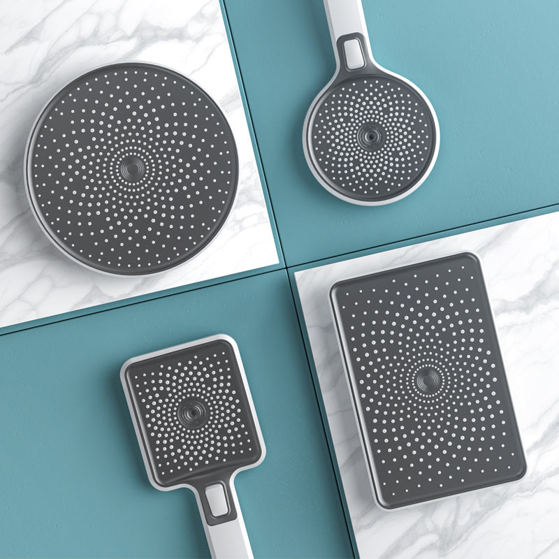 Contemporary Shower Head Color Block Square and Round Handheld Shower Head Clearhalo 'Bathroom Remodel & Bathroom Fixtures' 'Home Improvement' 'home_improvement' 'home_improvement_shower_heads' 'Shower Heads' 'shower_heads' 'Showers & Bathtubs Plumbing' 'Showers & Bathtubs' 6417512