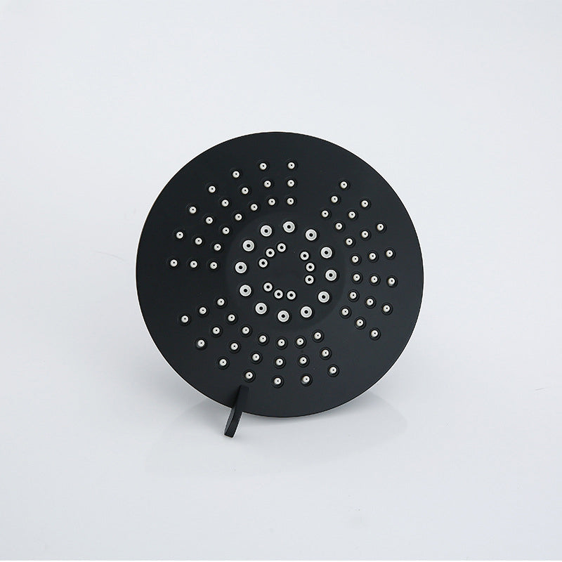 Round Fixed Shower Head Matte Black 5-Spray Patterns Wall-Mount Shower Head Clearhalo 'Bathroom Remodel & Bathroom Fixtures' 'Home Improvement' 'home_improvement' 'home_improvement_shower_heads' 'Shower Heads' 'shower_heads' 'Showers & Bathtubs Plumbing' 'Showers & Bathtubs' 6417529