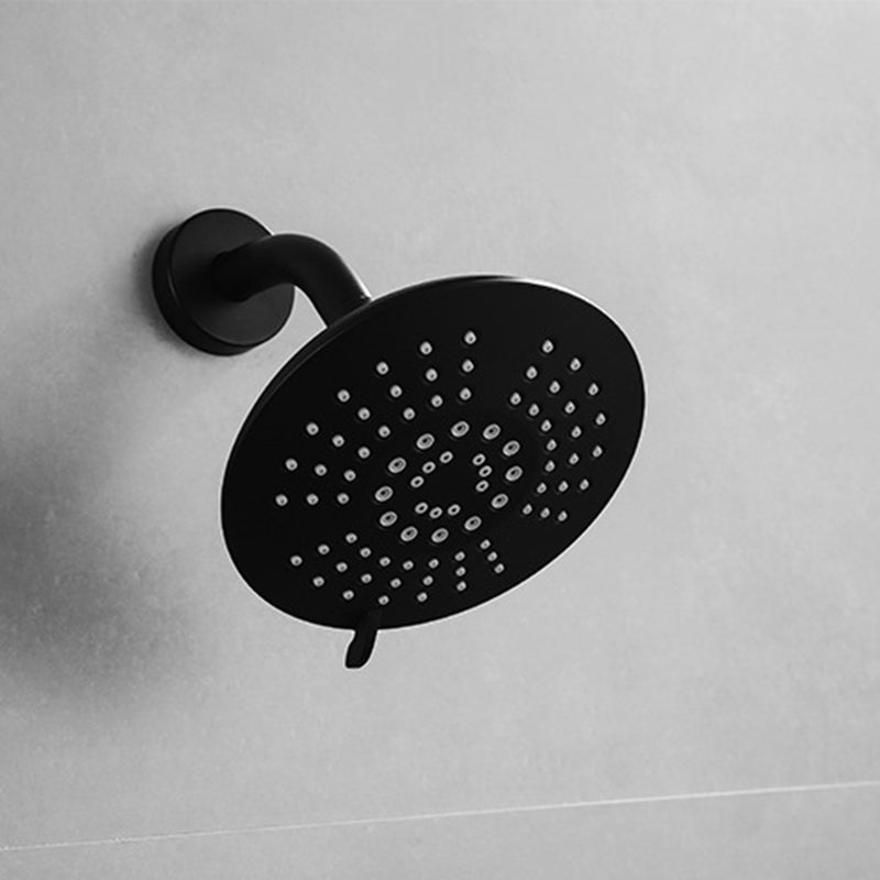 Round Fixed Shower Head Matte Black 5-Spray Patterns Wall-Mount Shower Head Black Clearhalo 'Bathroom Remodel & Bathroom Fixtures' 'Home Improvement' 'home_improvement' 'home_improvement_shower_heads' 'Shower Heads' 'shower_heads' 'Showers & Bathtubs Plumbing' 'Showers & Bathtubs' 6417530