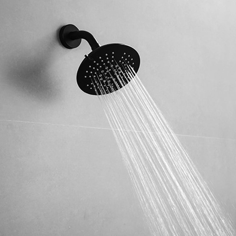 Round Fixed Shower Head Matte Black 5-Spray Patterns Wall-Mount Shower Head Clearhalo 'Bathroom Remodel & Bathroom Fixtures' 'Home Improvement' 'home_improvement' 'home_improvement_shower_heads' 'Shower Heads' 'shower_heads' 'Showers & Bathtubs Plumbing' 'Showers & Bathtubs' 6417537
