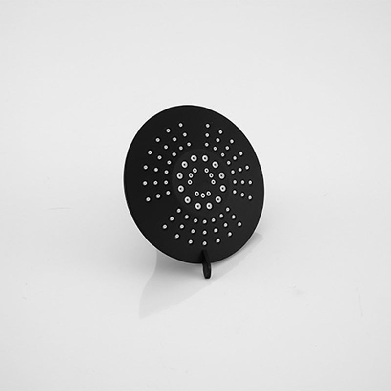 Round Fixed Shower Head Matte Black 5-Spray Patterns Wall-Mount Shower Head Clearhalo 'Bathroom Remodel & Bathroom Fixtures' 'Home Improvement' 'home_improvement' 'home_improvement_shower_heads' 'Shower Heads' 'shower_heads' 'Showers & Bathtubs Plumbing' 'Showers & Bathtubs' 6417538