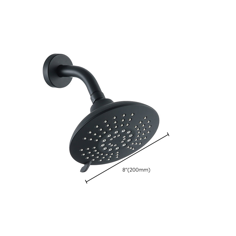 Round Fixed Shower Head Matte Black 5-Spray Patterns Wall-Mount Shower Head Clearhalo 'Bathroom Remodel & Bathroom Fixtures' 'Home Improvement' 'home_improvement' 'home_improvement_shower_heads' 'Shower Heads' 'shower_heads' 'Showers & Bathtubs Plumbing' 'Showers & Bathtubs' 6417539