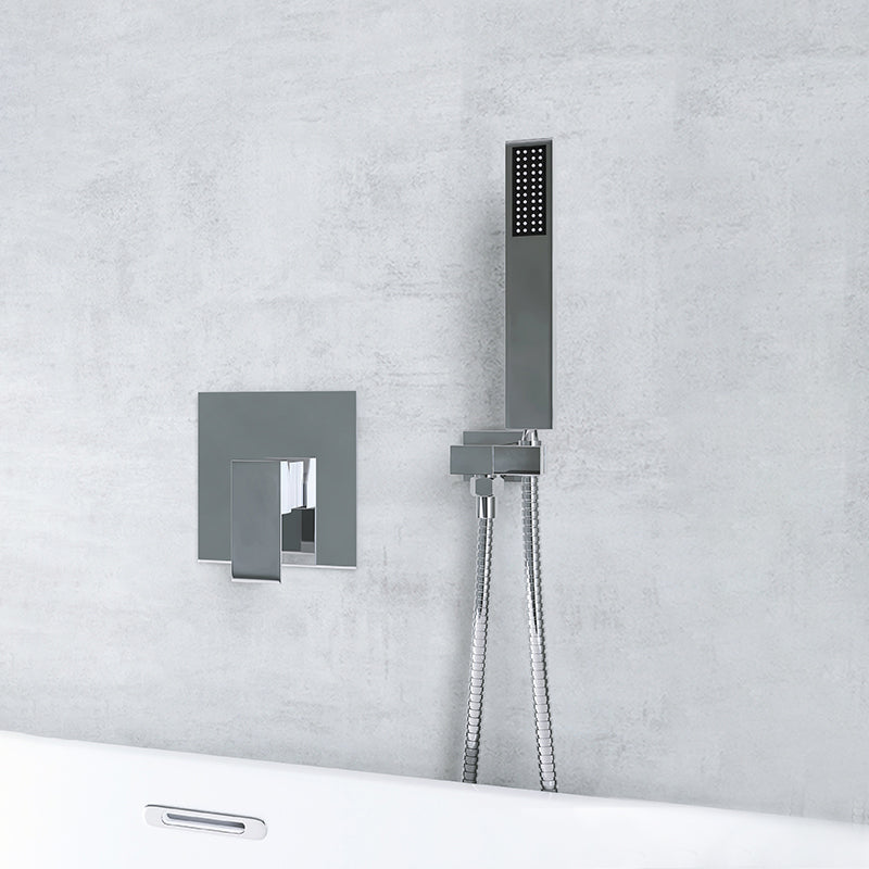 Modern Wall Mounted Metal Tub Filler Single Handle Bathroom Faucet Silver Waterfall Faucet Not Included Clearhalo 'Bathroom Remodel & Bathroom Fixtures' 'Bathtub Faucets' 'bathtub_faucets' 'Home Improvement' 'home_improvement' 'home_improvement_bathtub_faucets' 6417685