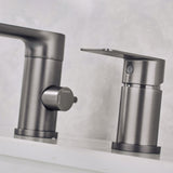 Contemporary Bathroom Faucet Deck Mounted Bathroom Faucet with Low Arc Clearhalo 'Bathroom Remodel & Bathroom Fixtures' 'Bathtub Faucets' 'bathtub_faucets' 'Home Improvement' 'home_improvement' 'home_improvement_bathtub_faucets' 6417717