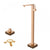 Floor Mounted Metal Freestanding Tub Filler Low Arc Freestanding Tub Filler Trim Rose Gold Hand Shower Not Included Ground Clearhalo 'Bathroom Remodel & Bathroom Fixtures' 'Bathtub Faucets' 'bathtub_faucets' 'Home Improvement' 'home_improvement' 'home_improvement_bathtub_faucets' 6417952