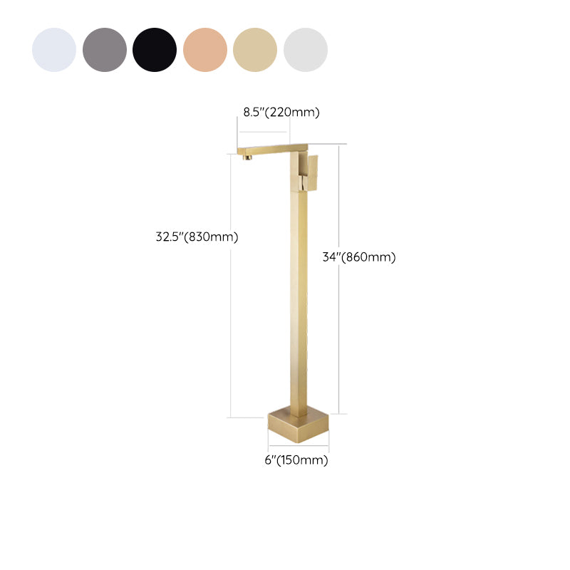 Floor Mounted Metal Freestanding Tub Filler Low Arc Freestanding Tub Filler Trim Clearhalo 'Bathroom Remodel & Bathroom Fixtures' 'Bathtub Faucets' 'bathtub_faucets' 'Home Improvement' 'home_improvement' 'home_improvement_bathtub_faucets' 6417959