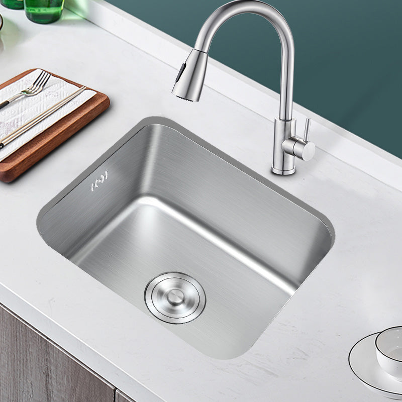 Contemporary Style Kitchen Sink Stainless Steel Rectangle Undermount Kitchen Sink Clearhalo 'Home Improvement' 'home_improvement' 'home_improvement_kitchen_sinks' 'Kitchen Remodel & Kitchen Fixtures' 'Kitchen Sinks & Faucet Components' 'Kitchen Sinks' 'kitchen_sinks' 6417960