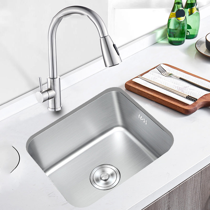 Contemporary Style Kitchen Sink Stainless Steel Rectangle Undermount Kitchen Sink Clearhalo 'Home Improvement' 'home_improvement' 'home_improvement_kitchen_sinks' 'Kitchen Remodel & Kitchen Fixtures' 'Kitchen Sinks & Faucet Components' 'Kitchen Sinks' 'kitchen_sinks' 6417962