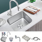 Contemporary Style Kitchen Sink Stainless Steel Rectangle Undermount Kitchen Sink Sink with Faucet Pull Out Faucet Clearhalo 'Home Improvement' 'home_improvement' 'home_improvement_kitchen_sinks' 'Kitchen Remodel & Kitchen Fixtures' 'Kitchen Sinks & Faucet Components' 'Kitchen Sinks' 'kitchen_sinks' 6417965