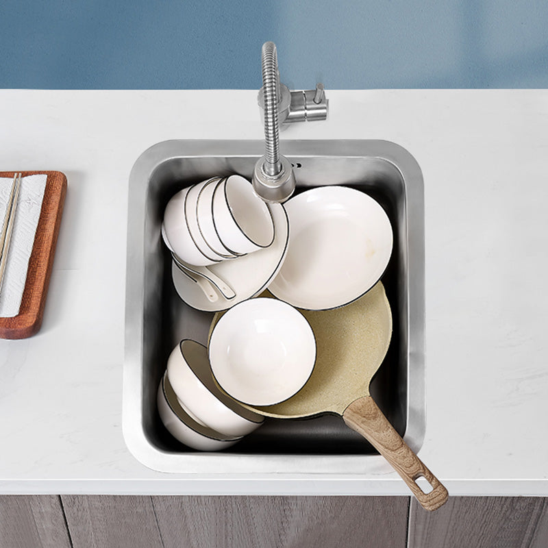 Contemporary Style Kitchen Sink Stainless Steel Rectangle Undermount Kitchen Sink Clearhalo 'Home Improvement' 'home_improvement' 'home_improvement_kitchen_sinks' 'Kitchen Remodel & Kitchen Fixtures' 'Kitchen Sinks & Faucet Components' 'Kitchen Sinks' 'kitchen_sinks' 6417966