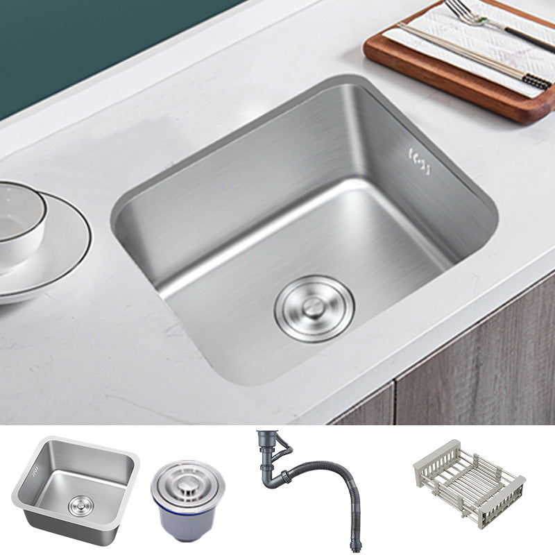 Contemporary Style Kitchen Sink Stainless Steel Rectangle Undermount Kitchen Sink Sink Only None Clearhalo 'Home Improvement' 'home_improvement' 'home_improvement_kitchen_sinks' 'Kitchen Remodel & Kitchen Fixtures' 'Kitchen Sinks & Faucet Components' 'Kitchen Sinks' 'kitchen_sinks' 6417968